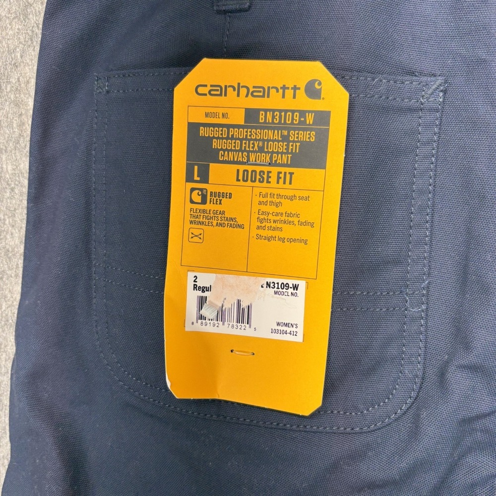 Carhartt Rugged Professional Flex Loose Fit Canvas Work Pants Women's 2 Blue New - Picture 4 of 14